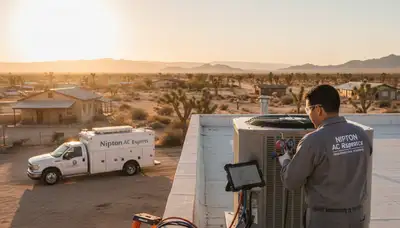 Las Vegas NV AC repair technician servicing home air conditioning unit